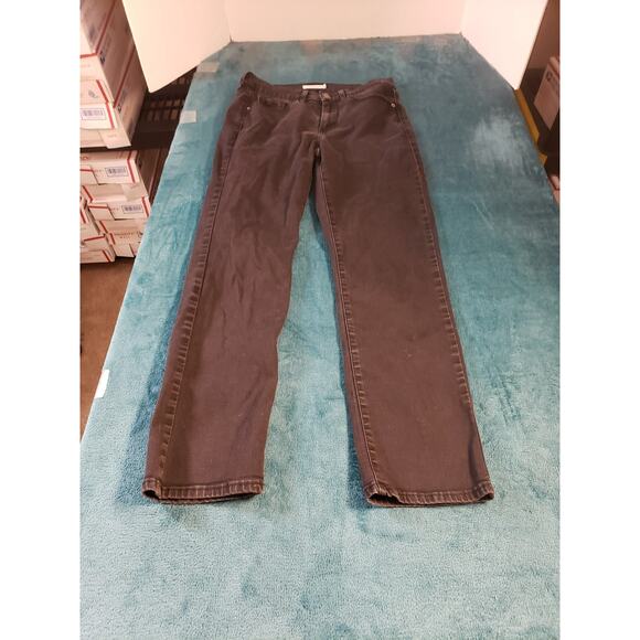 Levis Jeans Size 6 Womens Black Denim Stretch Pants Mid Rise Ladies Straight - Picture 1 of 14